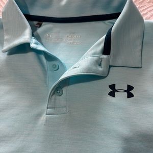 Youth boys aqua blue polo shirt size large